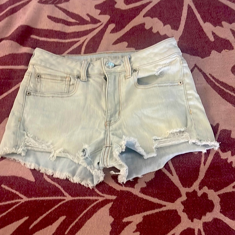 AE Super Stretch Distressed Jean Shorts